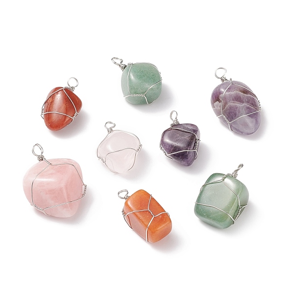 PandaHall Natural Mixed Stone Pendants, with Platinum Tone Copper Wire Wrapped, Nuggets, 28~40x18~29x14~20mm, Hole: 4~5mm Mixed Stone...
PandaHall Natural Mixed Stone Pendants, with Platinum Tone Copper Wire Wrapped, Nuggets, 28~40x18~29x14~20mm, Hole: 4~5mm Mixed Stone...