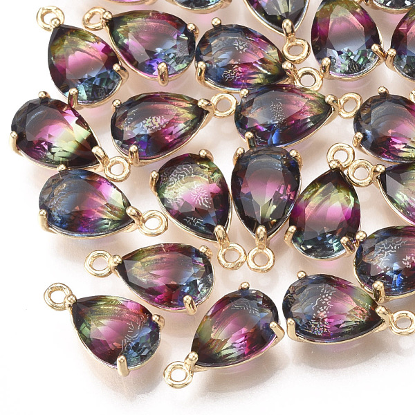 PandaHall Glass Pendants, with Brass Findings, Faceted, teardrop, Golden, Colorful, 13x7x5mm, Hole: 1.2mm Brass+Glass Teardrop
PandaHall Glass Pendants, with Brass Findings, Faceted, teardrop, Golden, Colorful, 13x7x5mm, Hole: 1.2mm Brass+Glass Teardrop
