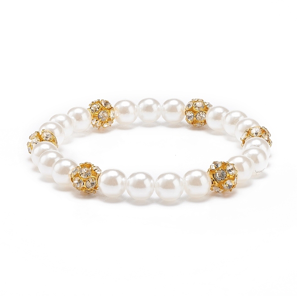 PandaHall ABS Plastic Pearl & Brass Round Beaded Stretch Bracelet with Clear Rhinestone for Women, Golden, Inner Diameter: 2-1/8 inch(5.5cm)...
PandaHall ABS Plastic Pearl & Brass Round Beaded Stretch Bracelet with Clear Rhinestone for Women, Golden, Inner Diameter: 2-1/8 inch(5.5cm)...