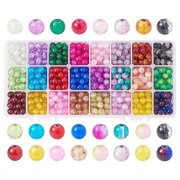 PandaHall Spray Painted Crackle Glass Beads, Round, Mixed Color, 6mm, Hole: 1.3~1.6mm, about 60pcs/compartment, 1440pcs/box Glass Round..., Multicolor
PandaHall Spray Painted Crackle Glass Beads, Round, Mixed Color, 6mm, Hole: 1.3~1.6mm, about 60pcs/compartment, 1440pcs/box Glass Round..., Multicolor