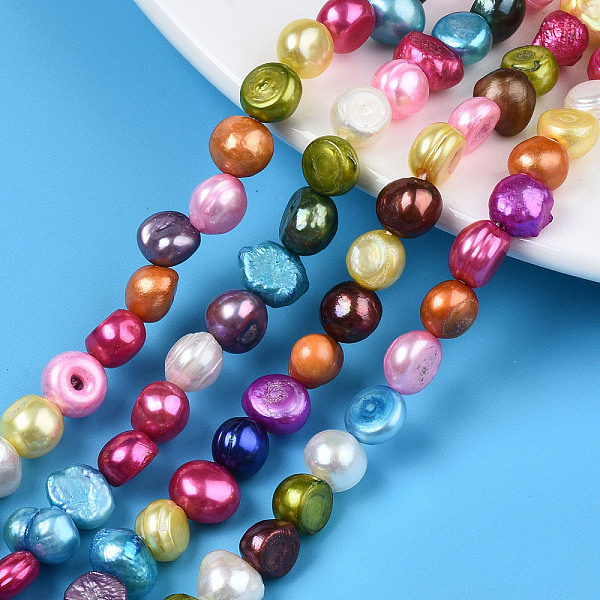PandaHall 2 Strands Natural Cultured Freshwater Pearl Beads Strands, Dyed, Oval, Colorful, 7~8x7~10x4~6mm, Hole: 0.8mm, about...
PandaHall 2 Strands Natural Cultured Freshwater Pearl Beads Strands, Dyed, Oval, Colorful, 7~8x7~10x4~6mm, Hole: 0.8mm, about...