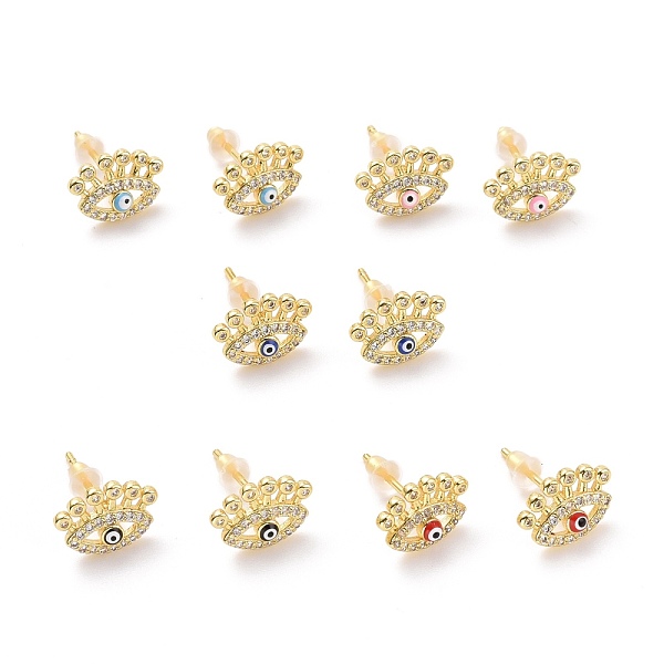 PandaHall Clear Cubic Zirconia Evil Eye Stud Earrings with Enamel, Light Gold Plated Brass Jewelry for Women, Cadmium Free & Lead Free..., Multicolor
PandaHall Clear Cubic Zirconia Evil Eye Stud Earrings with Enamel, Light Gold Plated Brass Jewelry for Women, Cadmium Free & Lead Free..., Multicolor
