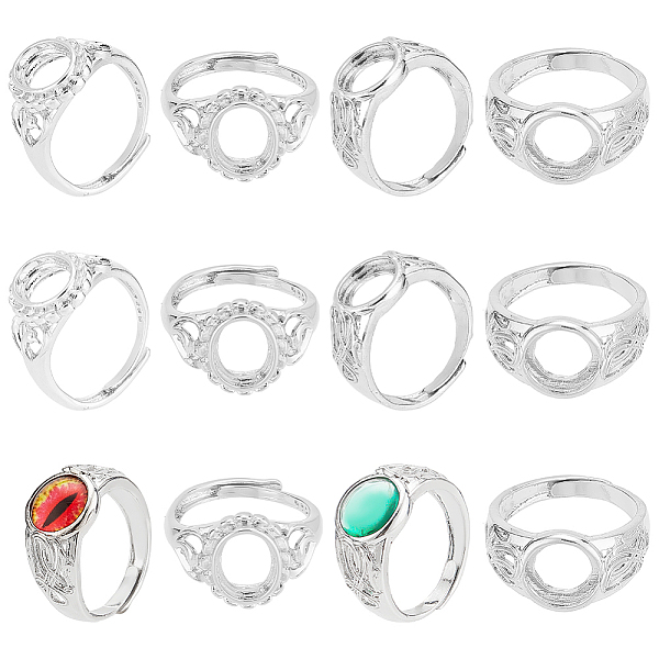 PandaHall HOBBIESAY 12Pcs 2 Style Adjustable Brass Ring Shanks, Bezel Cup Ring Settings, Platinum, Inner Diameter: 18~19mm, Tray: 10x8~10mm...
PandaHall HOBBIESAY 12Pcs 2 Style Adjustable Brass Ring Shanks, Bezel Cup Ring Settings, Platinum, Inner Diameter: 18~19mm, Tray: 10x8~10mm...