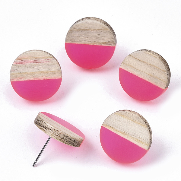 PandaHall Transparent Resin & Wood Stud Earrings, with 304 Stainless Steel Pin, Flat Round, Deep Pink, 15mm, Pin: 0.7mm Resin Flat Round...
PandaHall Transparent Resin & Wood Stud Earrings, with 304 Stainless Steel Pin, Flat Round, Deep Pink, 15mm, Pin: 0.7mm Resin Flat Round...