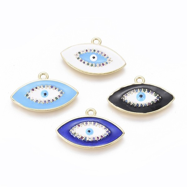 PandaHall Golden Plated Brass Micro Pave Colorful Cubic Zirconia Pendants, with Enamel, Horse Eye, Mixed Color, 15x24x2.5mm, Hole: 1.8mm..., Multicolor
PandaHall Golden Plated Brass Micro Pave Colorful Cubic Zirconia Pendants, with Enamel, Horse Eye, Mixed Color, 15x24x2.5mm, Hole: 1.8mm..., Multicolor