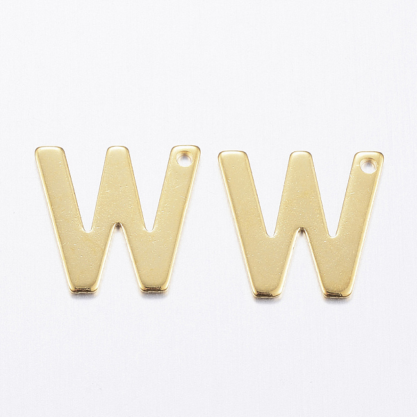 PandaHall 304 Stainless Steel Charms, Letter.W, Real 18K Gold Plated, 11x12x0.8mm, Hole: 1mm 304 Stainless Steel Letter
PandaHall 304 Stainless Steel Charms, Letter.W, Real 18K Gold Plated, 11x12x0.8mm, Hole: 1mm 304 Stainless Steel Letter