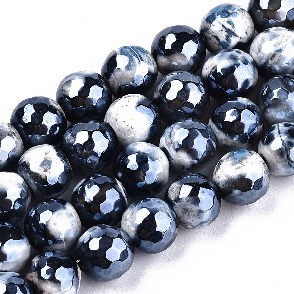 PandaHall Electroplate Natural Agate Beads Strands, Dyed, Faceted, Pearl Luster Plated, Round, Dark Slate Gray, 8.5x7~8mm, Hole: 1.2mm...
PandaHall Electroplate Natural Agate Beads Strands, Dyed, Faceted, Pearl Luster Plated, Round, Dark Slate Gray, 8.5x7~8mm, Hole: 1.2mm...
