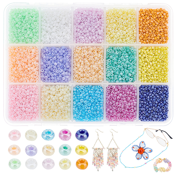 PandaHall Glass Seed Beads, Ceylon, Round, Mixed Color, 2mm, Hole: 1mm, about 1300pcs/20g/compartment, about 19500pcs/box Glass Multicolor
PandaHall Glass Seed Beads, Ceylon, Round, Mixed Color, 2mm, Hole: 1mm, about 1300pcs/20g/compartment, about 19500pcs/box Glass Multicolor