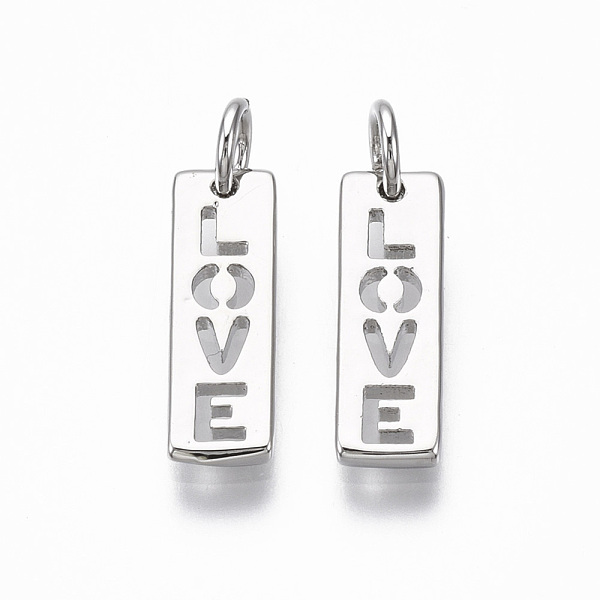 PandaHall Brass Pendants, with Jump Ring, Nickel Free, Rectangle with Word LOVE, Real Platinum Plated, 16x5x1.5mm, Hole: 3mm Brass Rectangle
PandaHall Brass Pendants, with Jump Ring, Nickel Free, Rectangle with Word LOVE, Real Platinum Plated, 16x5x1.5mm, Hole: 3mm Brass Rectangle
