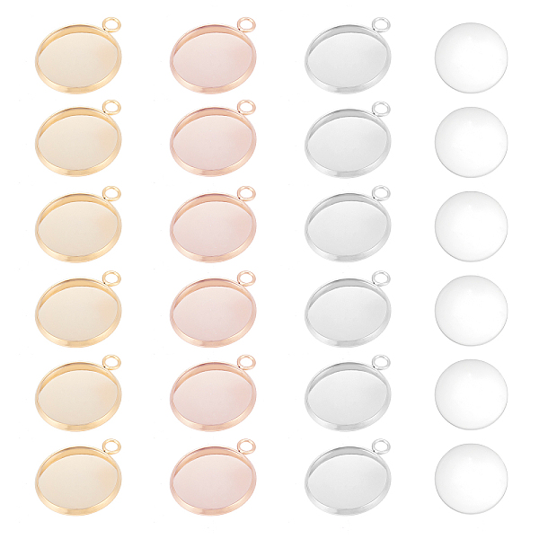PandaHall UNICRAFTALE 18 Sets 3 Colors 16mm Flat Round Tray Pendant Making Kits 304 Stainless Steel Pendant Cabochon Settings and Half Round..., Clear
PandaHall UNICRAFTALE 18 Sets 3 Colors 16mm Flat Round Tray Pendant Making Kits 304 Stainless Steel Pendant Cabochon Settings and Half Round..., Clear