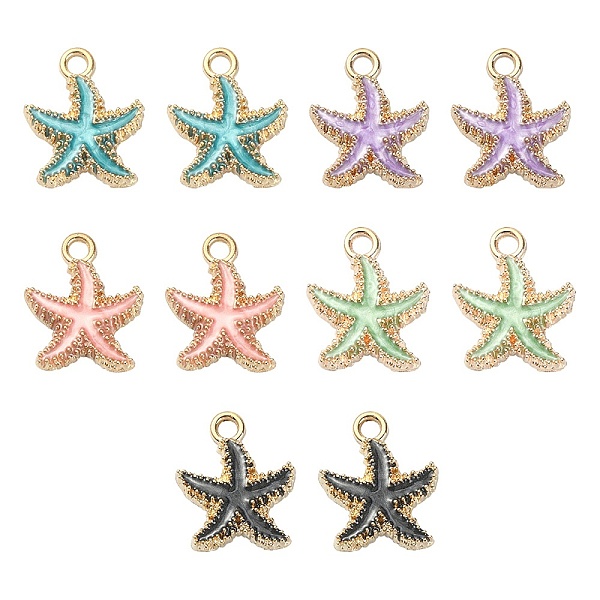 PandaHall 10Pcs 5 Colors Alloy Enamel Pendants, Starfish, Light Gold, Mixed Color, 18x15x3mm, Hole: 2.5mm, 2pcs/color Alloy+Enamel Starfish..., Multicolor
PandaHall 10Pcs 5 Colors Alloy Enamel Pendants, Starfish, Light Gold, Mixed Color, 18x15x3mm, Hole: 2.5mm, 2pcs/color Alloy+Enamel Starfish..., Multicolor