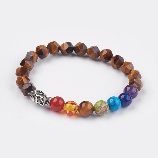 PandaHall Natural Tiger Eye Stretch Bracelets, with Alloy Buddha Head Findings, Mixed Stone and Resin Beads, 2-1/8 inch(5.5cm) Tiger Eye
PandaHall Natural Tiger Eye Stretch Bracelets, with Alloy Buddha Head Findings, Mixed Stone and Resin Beads, 2-1/8 inch(5.5cm) Tiger Eye