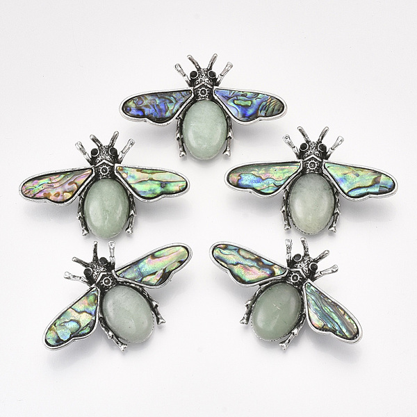 PandaHall Natural Green Aventurine Brooches/Pendants, with Rhinestone and Alloy Findings, Abalone Shell/Paua Shelland Resin Bottom, Bee..., Black
PandaHall Natural Green Aventurine Brooches/Pendants, with Rhinestone and Alloy Findings, Abalone Shell/Paua Shelland Resin Bottom, Bee..., Black