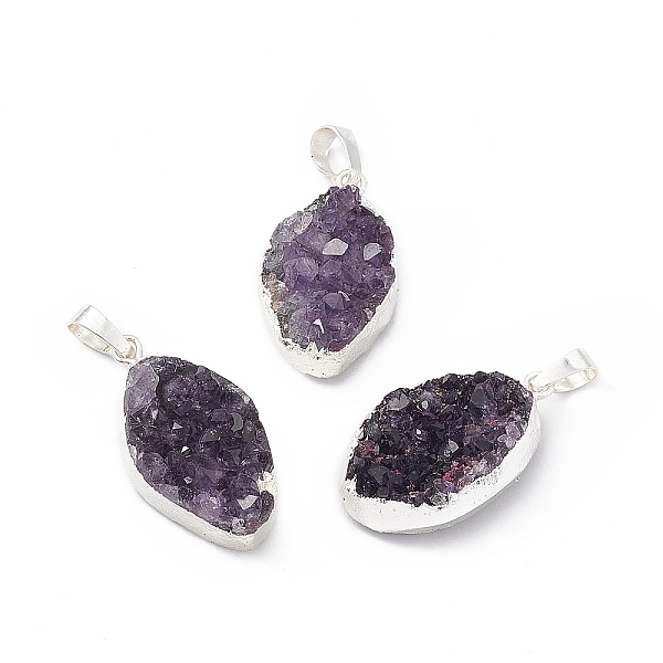 PandaHall Natural Amethyst Druzy Pendants, with Rack Plating Brass Findings, Cadmium Free & Lead Free, Oval Links, Silver...
PandaHall Natural Amethyst Druzy Pendants, with Rack Plating Brass Findings, Cadmium Free & Lead Free, Oval Links, Silver...