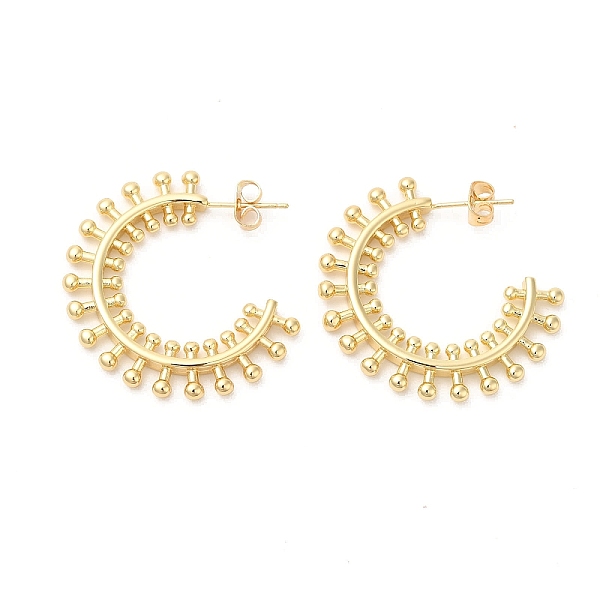 PandaHall Brass Sun Stud Earrings, Half Hoop Earrings for Women, Real 16K Gold Plated, 34x3mm Brass Sun
PandaHall Brass Sun Stud Earrings, Half Hoop Earrings for Women, Real 16K Gold Plated, 34x3mm Brass Sun