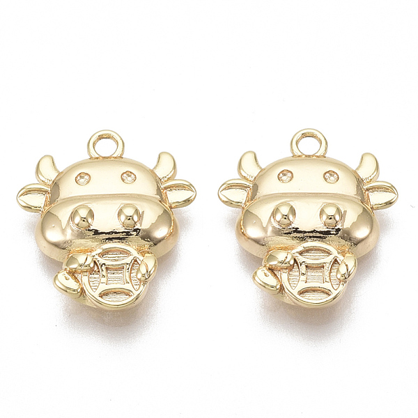 PandaHall Brass Pendants, Cow with Coin, Nickel Free, Real 18K Gold Plated, 19x13x3mm, Hole: 1.4mm Brass Other Animal
PandaHall Brass Pendants, Cow with Coin, Nickel Free, Real 18K Gold Plated, 19x13x3mm, Hole: 1.4mm Brass Other Animal
