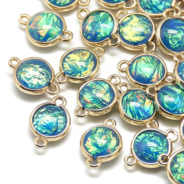 PandaHall Resin Links connectors, with Golden Tone Brass Findings, Flat Round, Dodger Blue, 16x10x5mm, Hole: 1.8mm Brass+Resin Flat Round...
PandaHall Resin Links connectors, with Golden Tone Brass Findings, Flat Round, Dodger Blue, 16x10x5mm, Hole: 1.8mm Brass+Resin Flat Round...