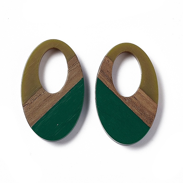 PandaHall Opaque Resin & Walnut Wood Pendants, Oval Charms, Dark Green, 35.5x22x3.5mm, Hole: 16X10mm Resin+Wood Oval
PandaHall Opaque Resin & Walnut Wood Pendants, Oval Charms, Dark Green, 35.5x22x3.5mm, Hole: 16X10mm Resin+Wood Oval