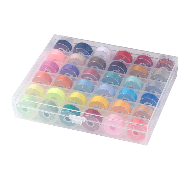 PandaHall 402 Polyester Sewing Thread, Plastic Bobbins and Clear Box, Mixed Color, 0.1mm, 50m/roll, 36roll/box Polyester Multicolor
PandaHall 402 Polyester Sewing Thread, Plastic Bobbins and Clear Box, Mixed Color, 0.1mm, 50m/roll, 36roll/box Polyester Multicolor
