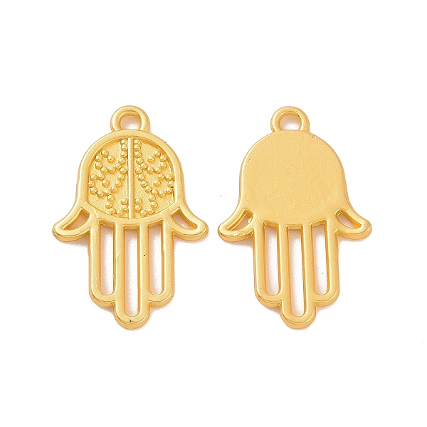 PandaHall Rack Plating Alloy Pendants, Hamsa Hand/Hand of Miriam Charms, Matte Gold Color, 24x16x1.5mm, Hole: 2mm Alloy Palm
PandaHall Rack Plating Alloy Pendants, Hamsa Hand/Hand of Miriam Charms, Matte Gold Color, 24x16x1.5mm, Hole: 2mm Alloy Palm