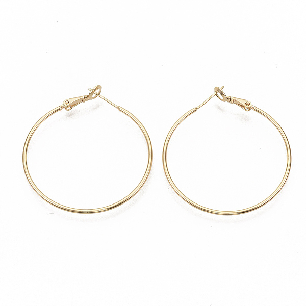 PandaHall Brass Hoop Earrings, Nickel Free, Ring Shape, Real 18K Gold Plated, 7 Gauge, 40.5x40~41x3.5mm, Pin: 0.8mm Brass Ring
PandaHall Brass Hoop Earrings, Nickel Free, Ring Shape, Real 18K Gold Plated, 7 Gauge, 40.5x40~41x3.5mm, Pin: 0.8mm Brass Ring