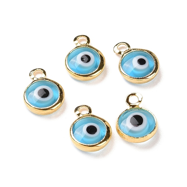 PandaHall Handmade Evil Eye Lampwork Charms, with Brass Findings, Flat Round, Blue, Real 18K Gold Plated, 10x6.5x3mm, Hole: 1.5mm..., Green
PandaHall Handmade Evil Eye Lampwork Charms, with Brass Findings, Flat Round, Blue, Real 18K Gold Plated, 10x6.5x3mm, Hole: 1.5mm..., Green