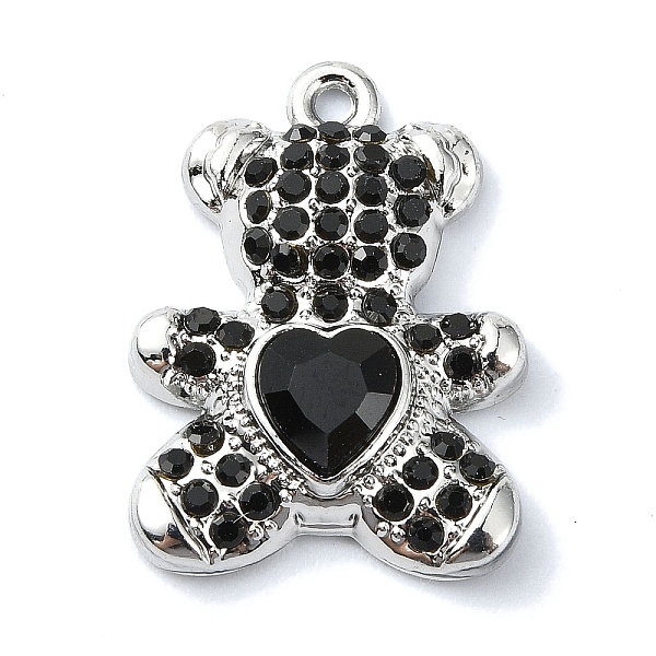 PandaHall Rack Plating Alloy with Rhinestone Pendants, Bear, Platinum, 20x15x5mm, Hole: 1.2mm Alloy+Rhinestone Bear Black
PandaHall Rack Plating Alloy with Rhinestone Pendants, Bear, Platinum, 20x15x5mm, Hole: 1.2mm Alloy+Rhinestone Bear Black
