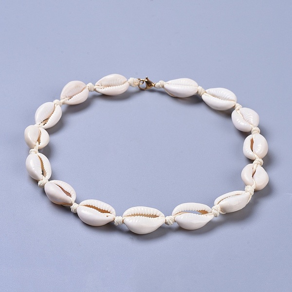 PandaHall Cowrie Shell Beaded Necklaces, with Brass Lobster Claw Clasps and Eco-Friendly Korean Waxed Polyester Cord, Real 18K Gold Plated...
PandaHall Cowrie Shell Beaded Necklaces, with Brass Lobster Claw Clasps and Eco-Friendly Korean Waxed Polyester Cord, Real 18K Gold Plated...