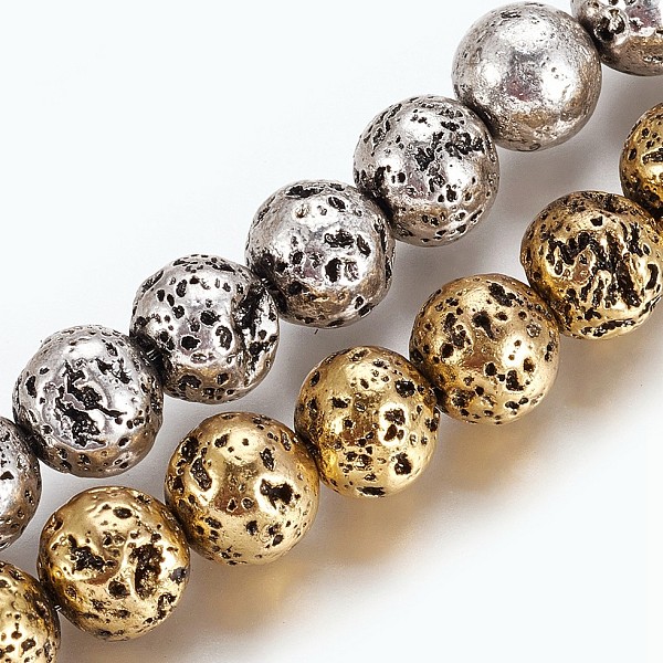 PandaHall Electroplated Natural Lava Rock Beads Strands, Long-Lasting Plated, Round, Mixed Color, 8.5~9mm, Hole: 1.2mm, about 48pcs/strand...
PandaHall Electroplated Natural Lava Rock Beads Strands, Long-Lasting Plated, Round, Mixed Color, 8.5~9mm, Hole: 1.2mm, about 48pcs/strand...
