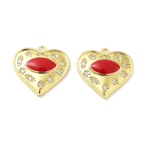 PandaHall Brass Micro Pave Clear Cubic Zirconia Pendants, with Enamel, Real 18K Gold Plated, Heart with Horse Eye Charms, FireBrick..., Red
PandaHall Brass Micro Pave Clear Cubic Zirconia Pendants, with Enamel, Real 18K Gold Plated, Heart with Horse Eye Charms, FireBrick..., Red