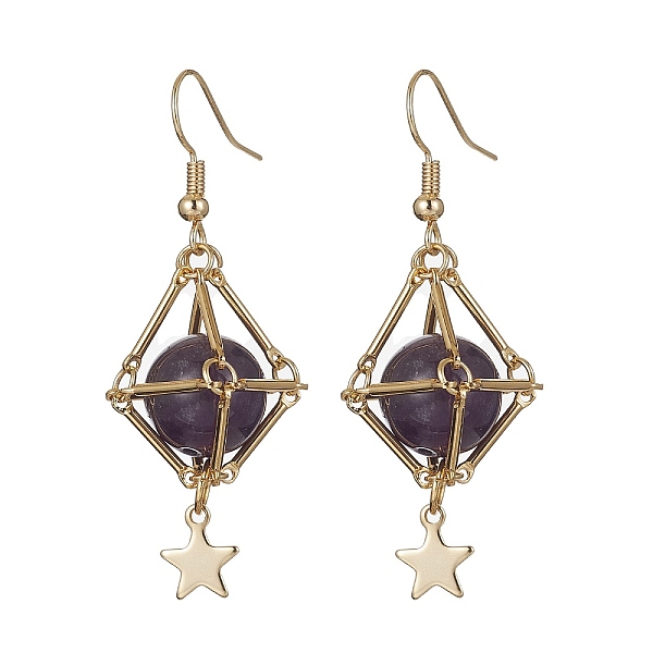 PandaHall Natural Amethyst Dangle Earrings, Golden 304 Stainless Steel Star Long Drop Earrings, 52x18mm Amethyst Star
PandaHall Natural Amethyst Dangle Earrings, Golden 304 Stainless Steel Star Long Drop Earrings, 52x18mm Amethyst Star