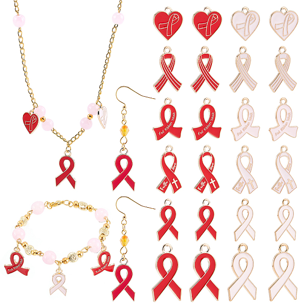 PandaHall PH 72pcs 12 Style Breast Cancer Awareness Charms, Pink and Red Enamel Ribbon Charm Pendants Heart with Awareness Ribbon Charms..., Multicolor
PandaHall PH 72pcs 12 Style Breast Cancer Awareness Charms, Pink and Red Enamel Ribbon Charm Pendants Heart with Awareness Ribbon Charms..., Multicolor