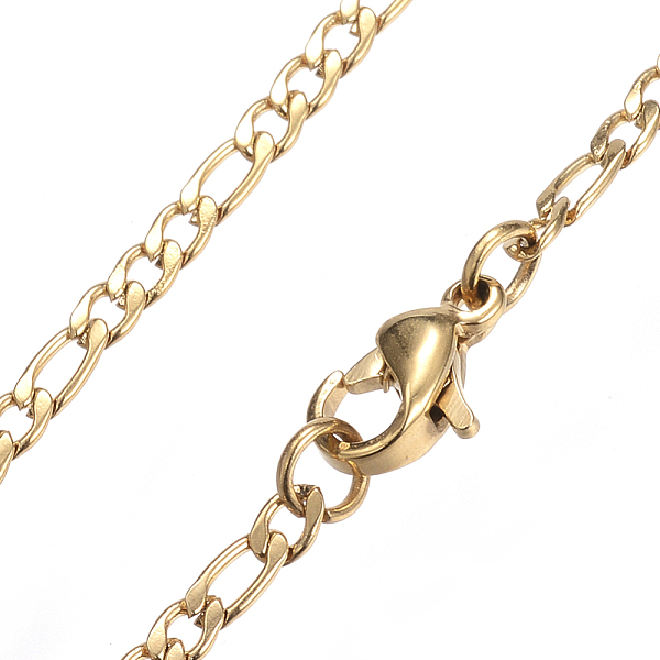 PandaHall Ion Plating(IP) 304 Stainless Steel Figaro Chain Necklaces, with Lobster Clasps, Golden, 17.7 inch(45cm), 2mm 304 Stainless Steel
PandaHall Ion Plating(IP) 304 Stainless Steel Figaro Chain Necklaces, with Lobster Clasps, Golden, 17.7 inch(45cm), 2mm 304 Stainless Steel