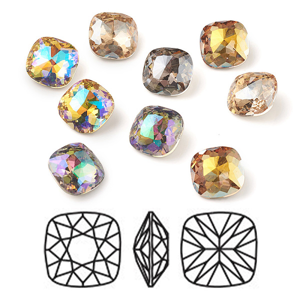 PandaHall K9 Glass Rhinestone Cabochons, Pointed Back & Back Plated, Faceted, Square, Mixed Color, 12x12x6mm Glass Rhinestone Square..., Multicolor
PandaHall K9 Glass Rhinestone Cabochons, Pointed Back & Back Plated, Faceted, Square, Mixed Color, 12x12x6mm Glass Rhinestone Square..., Multicolor