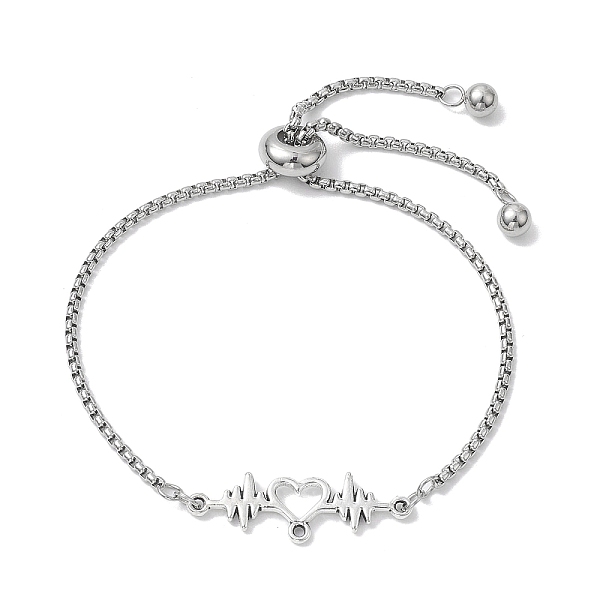 PandaHall Adjustable 304 Stainless Steel Box Chain Slider Bracelets, Alloy Heartbeat Link Bracelet for Women, Stainless Steel Color, Inner...
PandaHall Adjustable 304 Stainless Steel Box Chain Slider Bracelets, Alloy Heartbeat Link Bracelet for Women, Stainless Steel Color, Inner...