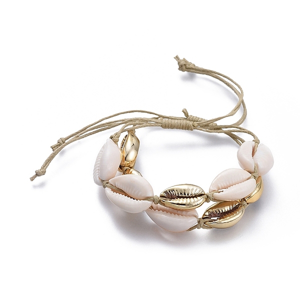 PandaHall Adjustable Waxed Cotton Cord Braided Bead Bracelets Sets, with Electroplated Cowrie Shell Beads and Natural Cowrie Shell Beads..., White
PandaHall Adjustable Waxed Cotton Cord Braided Bead Bracelets Sets, with Electroplated Cowrie Shell Beads and Natural Cowrie Shell Beads..., White