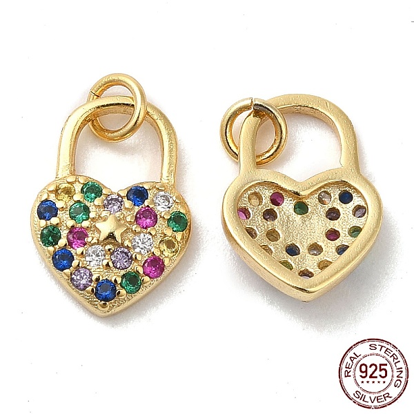 PandaHall 925 Sterling Silver Micro Pave Cubic Zirconia Charms, Heart Lock with Star Charm, with Jump Ring, Real 18K Gold Plated, 11x8x2.5mm...
PandaHall 925 Sterling Silver Micro Pave Cubic Zirconia Charms, Heart Lock with Star Charm, with Jump Ring, Real 18K Gold Plated, 11x8x2.5mm...