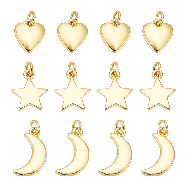 PandaHall ARRICRAFT 12Pcs 3 Styles Brass Pendants, Long-Lasting Plated, Moon & Heart & Star, Real 18K Gold Plated, 9.5~13.5x8~10x1~1.5mm...
PandaHall ARRICRAFT 12Pcs 3 Styles Brass Pendants, Long-Lasting Plated, Moon & Heart & Star, Real 18K Gold Plated, 9.5~13.5x8~10x1~1.5mm...