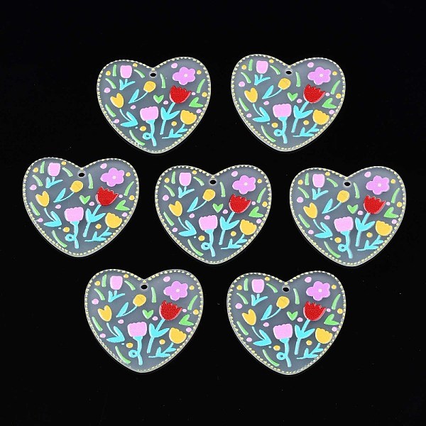 PandaHall Transparent Printed Acrylic Pendants, Heart with Flower, Gold, 34.5x38x2mm, Hole: 2mm Acrylic Heart Gold
PandaHall Transparent Printed Acrylic Pendants, Heart with Flower, Gold, 34.5x38x2mm, Hole: 2mm Acrylic Heart Gold
