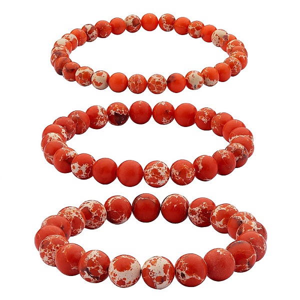 PandaHall 3Pcs 3 Size Synthetic Imperial Jasper Round Beaded Stretch Bracelets Set, Gemstone Jewelry for Women, Sienna, Inner Diameter..., Brown
PandaHall 3Pcs 3 Size Synthetic Imperial Jasper Round Beaded Stretch Bracelets Set, Gemstone Jewelry for Women, Sienna, Inner Diameter..., Brown