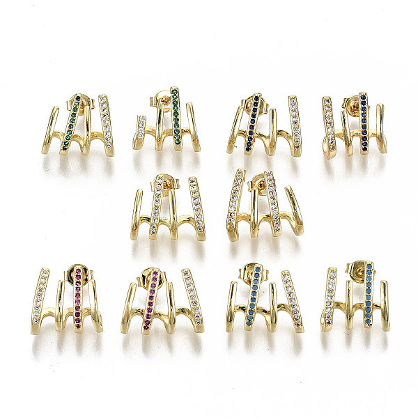 PandaHall Brass Micro Pave Cubic Zirconia Stud Earrings, with Ear Nuts, Nickel Free, Golden, Mixed Color, 13x14.5mm, Pin: 0.8mm Brass Others..., Multicolor
PandaHall Brass Micro Pave Cubic Zirconia Stud Earrings, with Ear Nuts, Nickel Free, Golden, Mixed Color, 13x14.5mm, Pin: 0.8mm Brass Others..., Multicolor