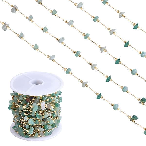PandaHall Natural Green Aventurine Chips Beaded Chains, with Golden Brass Findings, Long-Lasting Plated, Soldered, with Spool...
PandaHall Natural Green Aventurine Chips Beaded Chains, with Golden Brass Findings, Long-Lasting Plated, Soldered, with Spool...