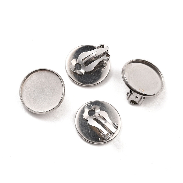 PandaHall 316 Stainless Steel Clip-on Earring Findings, Earring Settings, Flat Round, Stainless Steel Color, Tray: 16mm, 17.5x17.5x8mm, Hole...
PandaHall 316 Stainless Steel Clip-on Earring Findings, Earring Settings, Flat Round, Stainless Steel Color, Tray: 16mm, 17.5x17.5x8mm, Hole...
