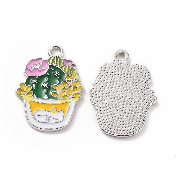 PandaHall Alloy Enamel Pendants, Cactus Charm, Platinum, Dark Green, 25x18x1.5mm, Hole: 2mm Alloy+Enamel Cactus
PandaHall Alloy Enamel Pendants, Cactus Charm, Platinum, Dark Green, 25x18x1.5mm, Hole: 2mm Alloy+Enamel Cactus