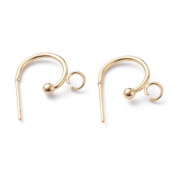 PandaHall 304 Stainless Steel Half Hoop Earrings, Real 24K Gold Plated, 15.5x12.5x2.4mm, Pin: 0.7mm 304 Stainless Steel Ring
PandaHall 304 Stainless Steel Half Hoop Earrings, Real 24K Gold Plated, 15.5x12.5x2.4mm, Pin: 0.7mm 304 Stainless Steel Ring