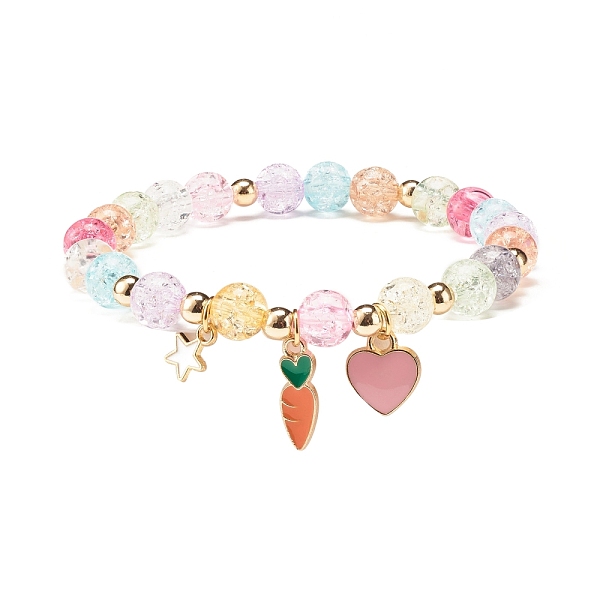 PandaHall Candy Color Round Beaded Stretch Bracelet with Heart Star Carrot Charm for Women, Colorful, Inner Diameter: 2 inch(5cm) Acrylic
PandaHall Candy Color Round Beaded Stretch Bracelet with Heart Star Carrot Charm for Women, Colorful, Inner Diameter: 2 inch(5cm) Acrylic