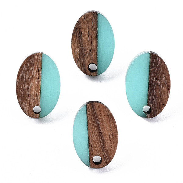 PandaHall Resin & Walnut Wood Stud Earring Findings, with 304 Stainless Steel Pin, Oval, Turquoise, 15x10mm, Hole: 1.8mm, Pin: 0.7mm..., Green
PandaHall Resin & Walnut Wood Stud Earring Findings, with 304 Stainless Steel Pin, Oval, Turquoise, 15x10mm, Hole: 1.8mm, Pin: 0.7mm..., Green