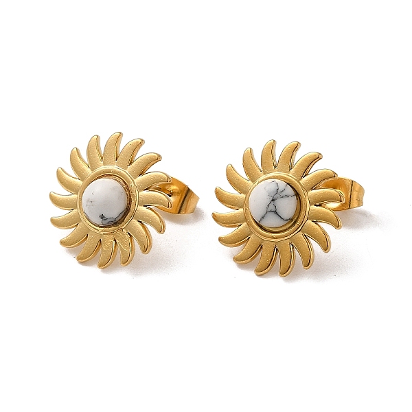 PandaHall Natural Howlite Sun Stud Earrings, Golden 304 Stainless Steel Earrings, 17x17mm Howlite Sun
PandaHall Natural Howlite Sun Stud Earrings, Golden 304 Stainless Steel Earrings, 17x17mm Howlite Sun