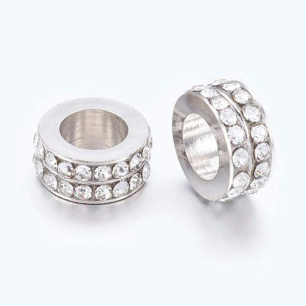 PandaHall Large Hole Beads, European Brass Rhinestone Beads, Rondelle, Platinum, Clear, 11x5mm, Hole: 6mm Brass+Rhinestone Rondelle Clear
PandaHall Large Hole Beads, European Brass Rhinestone Beads, Rondelle, Platinum, Clear, 11x5mm, Hole: 6mm Brass+Rhinestone Rondelle Clear