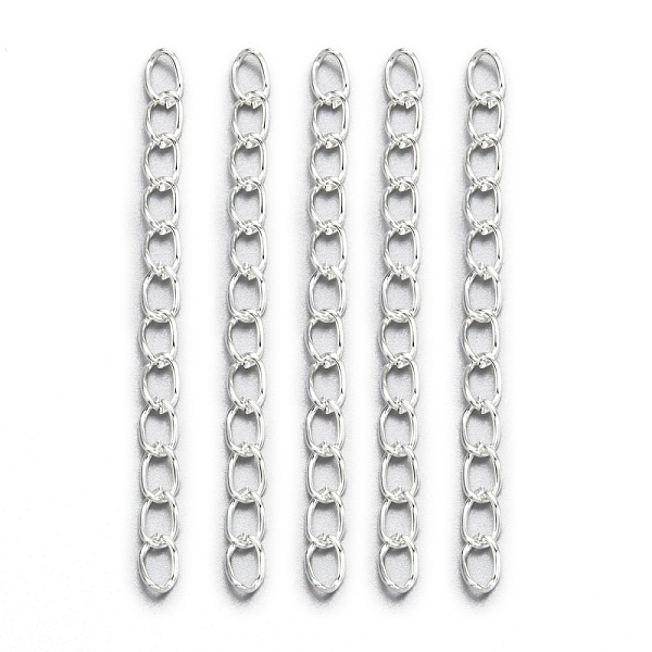 PandaHall Iron Ends with Twist Chains, Silver, 45~55x3.5mm, Links: 5x3.5x0.8mm Iron
PandaHall Iron Ends with Twist Chains, Silver, 45~55x3.5mm, Links: 5x3.5x0.8mm Iron